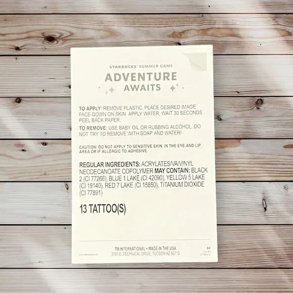 Starbucks Summer 2023 Limited Edition Temporary Tattoo Set Adventure Awaits - Picture 4 of 4